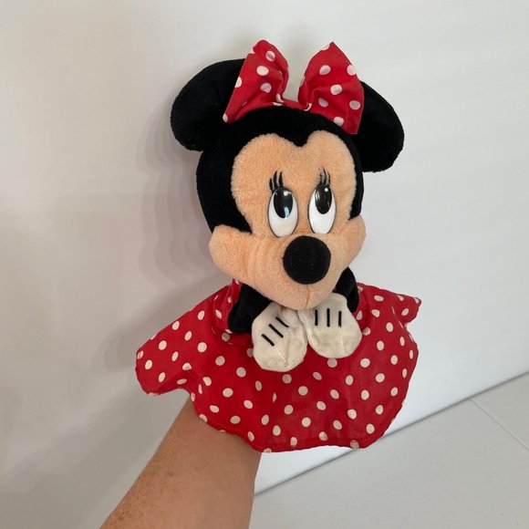 Vintage Disney Minnie Mouse Toy Hand Puppet Plush 10" Mattel 1993 Disneyland - Picture 8 of 13